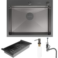 Roxen Simple 560220-60B-V графит/текстурная PVD покрытие (с коландером и дозатором) Image #9