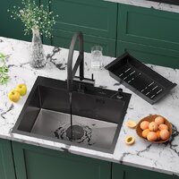 Roxen Simple 560220-60B-V графит/текстурная PVD покрытие (с коландером и дозатором) Image #1