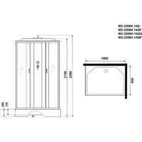 Niagara NG-33084-14QF 100x80x215 (матовое стекло) Image #4