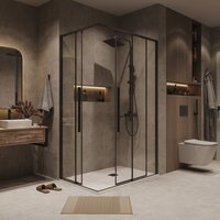 Grossman Galaxy 100x80x195 300.K33.01.1080.21.00 (черный матовый/прозрачное стекло) Image #8