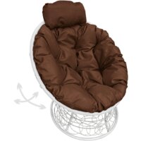 M-Group Папасан пружинка мини 12090105 (белый ротанг/коричневая подушка)