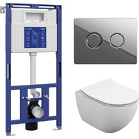 Cersanit Brasko Slim 64824 + Aqua 50 68178 +Accento Circle для Aqua 69074 (кнопка хром глянец) Image #1