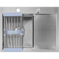 Saniteco 6550-L + Spike F9S07011 (сатин, с сифоном, дозатором и коландером) Image #6