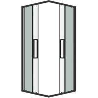 Grossman Cosmo 80x80x195 300.K33.02.8080.21.00 (черный матовый/прозрачное стекло) Image #2