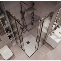 Grossman Cosmo 80x80x195 300.K33.02.8080.21.00 (черный матовый/прозрачное стекло) Image #10