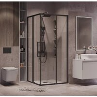 Grossman Cosmo 80x80x195 300.K33.02.8080.21.00 (черный матовый/прозрачное стекло) Image #7