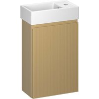 Wellsee Тумба под умывальник 2 в 1 WC Area 221803001 (тумба/матовый бежевый, раковина/глянцевый белый, без ножек)