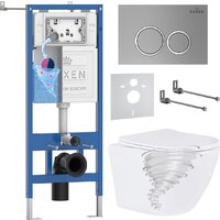 Roxen Antares Tornado Long в комплекте с инсталляцией StounFix Dual Fresh 6 в 1 868427 (кнопка: хром матовый матовая)