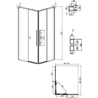 Grossman Galaxy 100x80x195 300.K33.01.1080.21.10 (черный матовый/тонированное стекло) Image #11