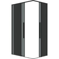 Grossman Galaxy 100x80x195 300.K33.01.1080.21.10 (черный матовый/тонированное стекло) Image #2