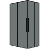 Grossman Galaxy 100x80x195 300.K33.01.1080.21.10 (черный матовый/тонированное стекло) Image #1