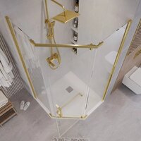 Grossman Pragma 100x100x195 302.K33.03.1010.32.00 (золото сатин/прозрачное стекло) Image #10