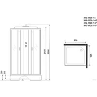 Niagara NG-1108-14G 90x90x215 (матовое стекло) Image #3