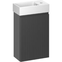 Wellsee Тумба под умывальник 2 в 1 WC Area 221802001 (тумба/матовый темно-серый, раковина/глянцевый белый, без ножек)