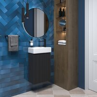 Wellsee Тумба под умывальник 2 в 1 WC Area 221802001 (тумба/матовый темно-серый, раковина/глянцевый белый, без ножек) Image #7