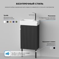 Wellsee Тумба под умывальник 2 в 1 WC Area 221802001 (тумба/матовый темно-серый, раковина/глянцевый белый, без ножек) Image #8