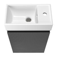 Wellsee Тумба под умывальник 2 в 1 WC Area 221802001 (тумба/матовый темно-серый, раковина/глянцевый белый, без ножек) Image #3