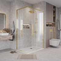 Grossman Galaxy 100x80x195 300.K33.01.1080.32.00 (золото сатин/прозрачное стекло) Image #8