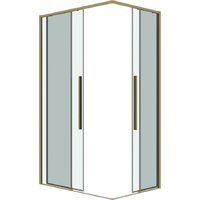 Grossman Galaxy 100x80x195 300.K33.01.1080.32.00 (золото сатин/прозрачное стекло) Image #2