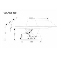 Halmar Volant 160-200/90/76 (черный мрамор/дуб золотой) Image #17