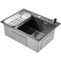 Saniteco 6045 Nano + Spike F9S07011 (сатин, с сифоном, дозатором и коландером) Image #4