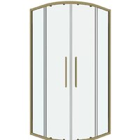 Grossman Cosmo 90x90x195 301.K33.02.9090.32.00 (золото сатин/прозрачное стекло) Image #1