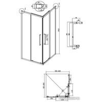 Grossman Cosmo 80x80x195 300.K33.02.8080.10.00 (хром/прозрачное стекло) Image #11