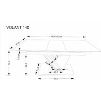 Halmar Volant 140-180/90/76 (черный мрамор/дуб золотой) Image #17