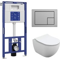 Cersanit Brasko Slim 64824 + Aqua Prime М 50 68179 с кнопкой Corner 64107 (кнопка хром матовый)