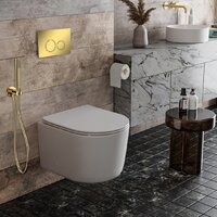Roxen Simple compact в комплекте с инсталляцией StounFix Dual Fresh 6 в 1 968026 (кнопка: золото глянцевое ) Image #7