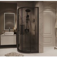 Grossman Cosmo 90x90x195 301.K33.02.9090.21.10 (черный матовый/тонированное стекло) Image #9