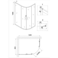 Niagara NG-6821-08 120x80x195 (черныйпрозрачное стекло) Image #3