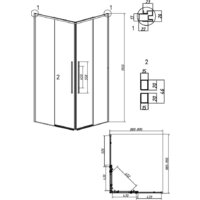 Grossman Galaxy 100x90x195 300.K33.01.1090.21.00 (черный матовый/прозрачное стекло) Image #11