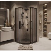 Grossman Cosmo 90x90x195 301.K33.02.9090.21.02 (черный матовый/шиншилла стекло) Image #9