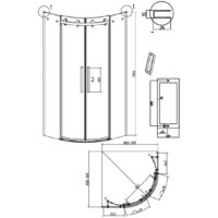 Grossman Classic 90x90x195 301.K33.04.9090.10.00 (хром/прозрачное стекло) Image #11