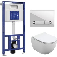 Cersanit Brasko Slim 64824 + Aqua Prime М 50 68179 с кноп. Estetica 64111 (кнопка белый/хром глянец) Image #1