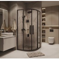 Grossman Cosmo 90x90x195 301.K33.02.9090.21.00 (черный матовый/прозрачное стекло) Image #7