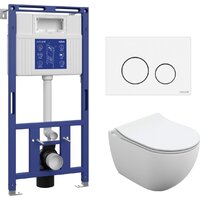 Cersanit Brasko Slim 64824 + Aqua Prime М 50 68179 с кнопкой Twins 63526 (кнопка белый)