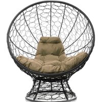 M-Group Кокос на подставке 11590401 (черный ротанг/бежевая подушка) Image #2
