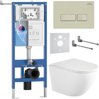 Roxen Antares Tornado Long в комплекте с инсталляцией StounFix Dual Fresh 6 в 1 868416 (кнопка: пастель бежевый матовая) Image #1