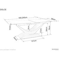 Signal Dolce ceramic statuario venato 180-240/95/76 (белый/дуб) Image #3