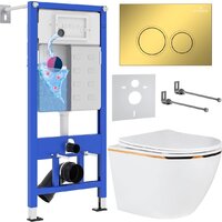 Roxen Antares Gold в комплекте с инсталляцией StounFix Dual Fresh 6 в 1 968092 (кнопка: золото глянцевое ) Image #1