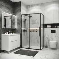 Grossman Cosmo 120х100х195 120.K33.02.1210.21.02 (черный матовый/стекло шиншилла) Image #3