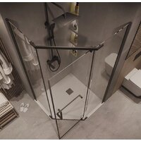 Grossman Pragma 90x90x195 302.K33.03.9090.21.00 (черный матовый/прозрачное стекло) Image #10