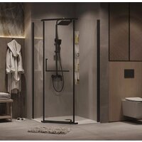 Grossman Pragma 90x90x195 302.K33.03.9090.21.00 (черный матовый/прозрачное стекло) Image #8