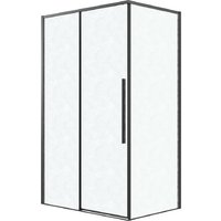 Grossman Galaxy 100x80x195 120.K33.01.1080.21.02 (черный матовый/стекло шиншилла) Image #1