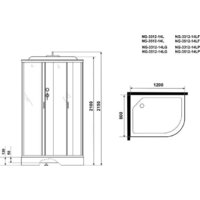 Niagara NG-3312-14LF 120x80x215 (матовое стекло) Image #4