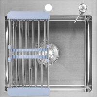 Saniteco 4848 + Spike F9S07011 (сатин, с сифоном, дозатором и коландером) Image #2