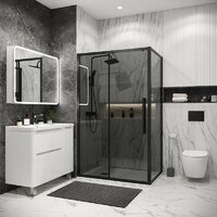 Grossman Cosmo 130х100х195 120.K33.02.1310.21.10 (черный матовый/стекло тонированное) Image #3