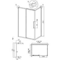 Grossman Cosmo 130х100х195 120.K33.02.1310.21.10 (черный матовый/стекло тонированное) Image #6